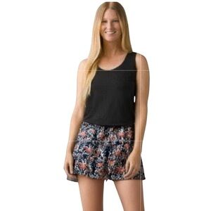 Monteau Blue Pink Colorful Dressy Tie Front High Waisted Draped Shorts Size Med